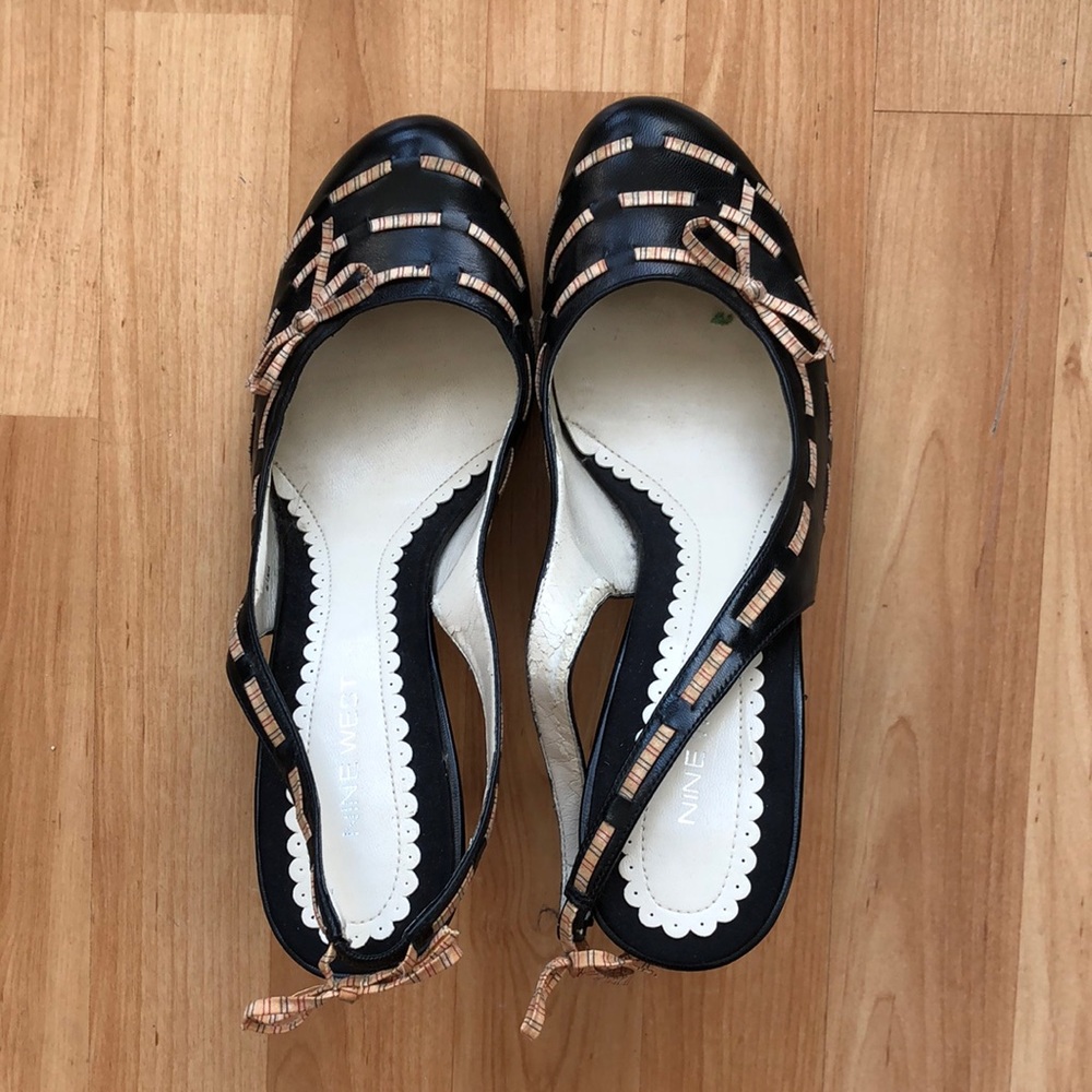 Nine West sling back heels with bow detailing